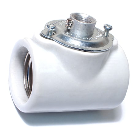 Midwest Fastener Medium Base Porcelain Socket w/Bushing & Double Screw Bases 2PK 77906